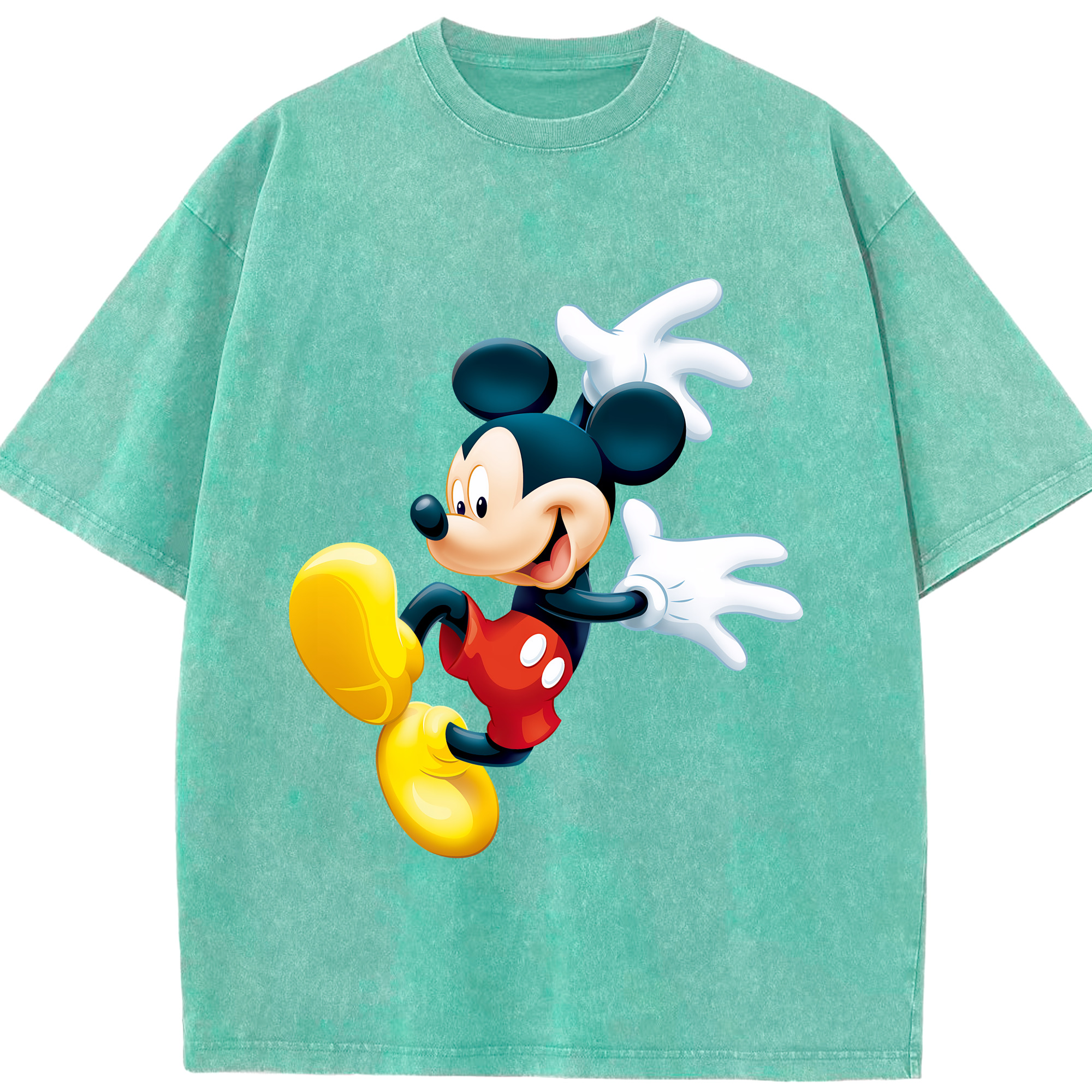 （画像用） ミッキーマウス Mickey Mouse 綿100% ヴィンテージ風 半袖Tシャツ（フロントプリント）